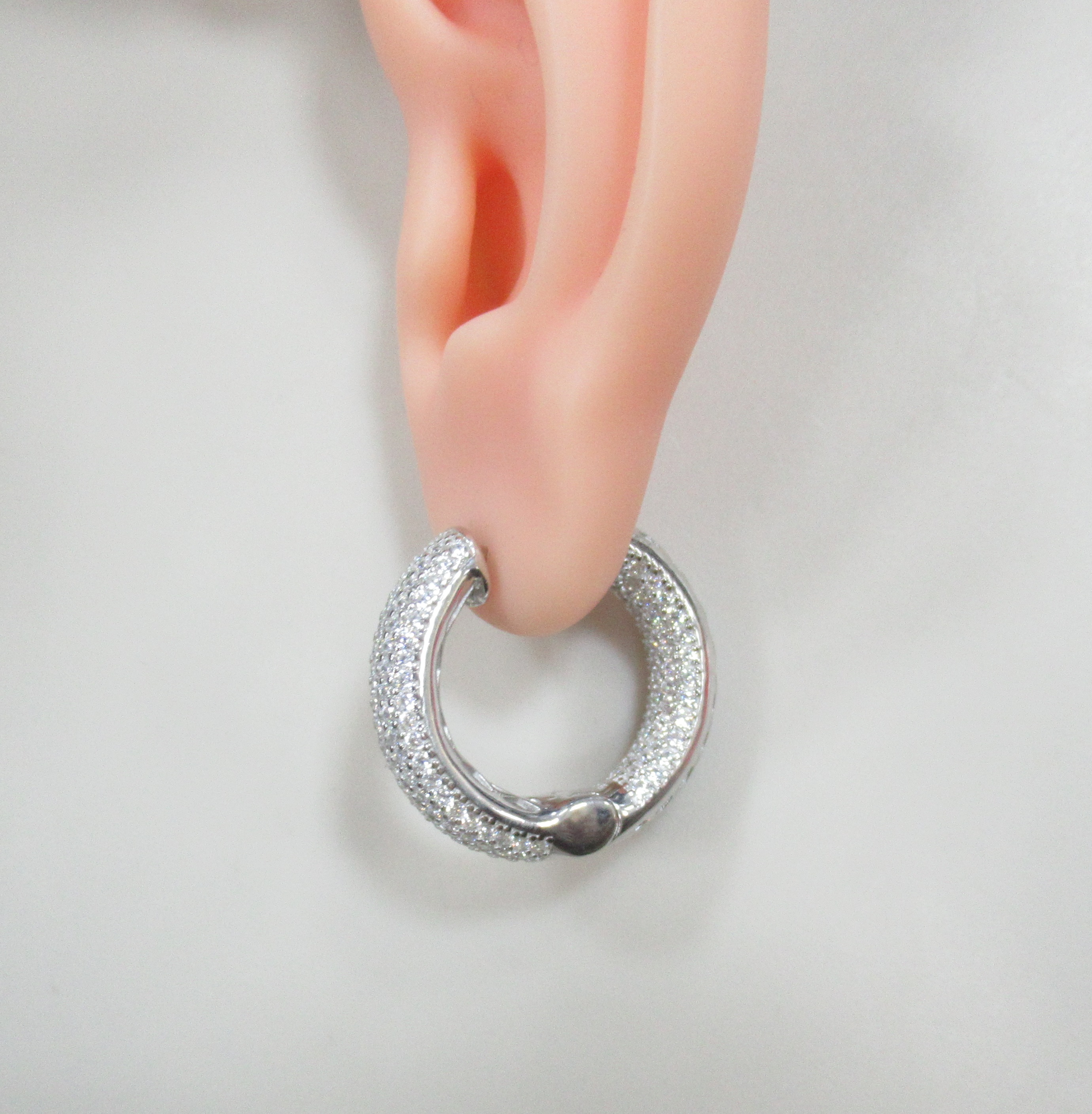 Серебряные серьги-конго с кубическим цирконием